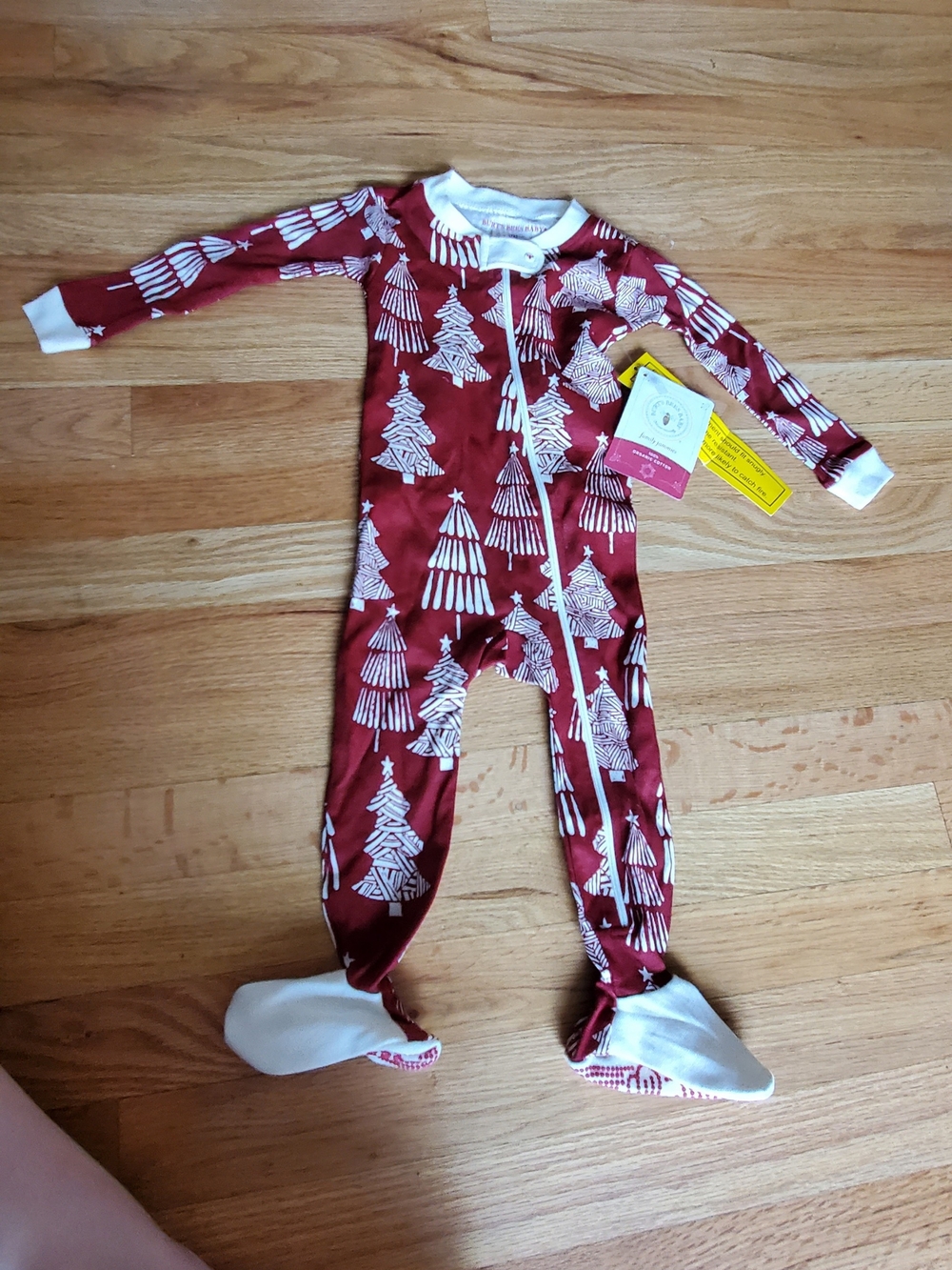 NWT Burt's Bees Baby Organic Cotton Festive Forest Christmas Pajamas 12M